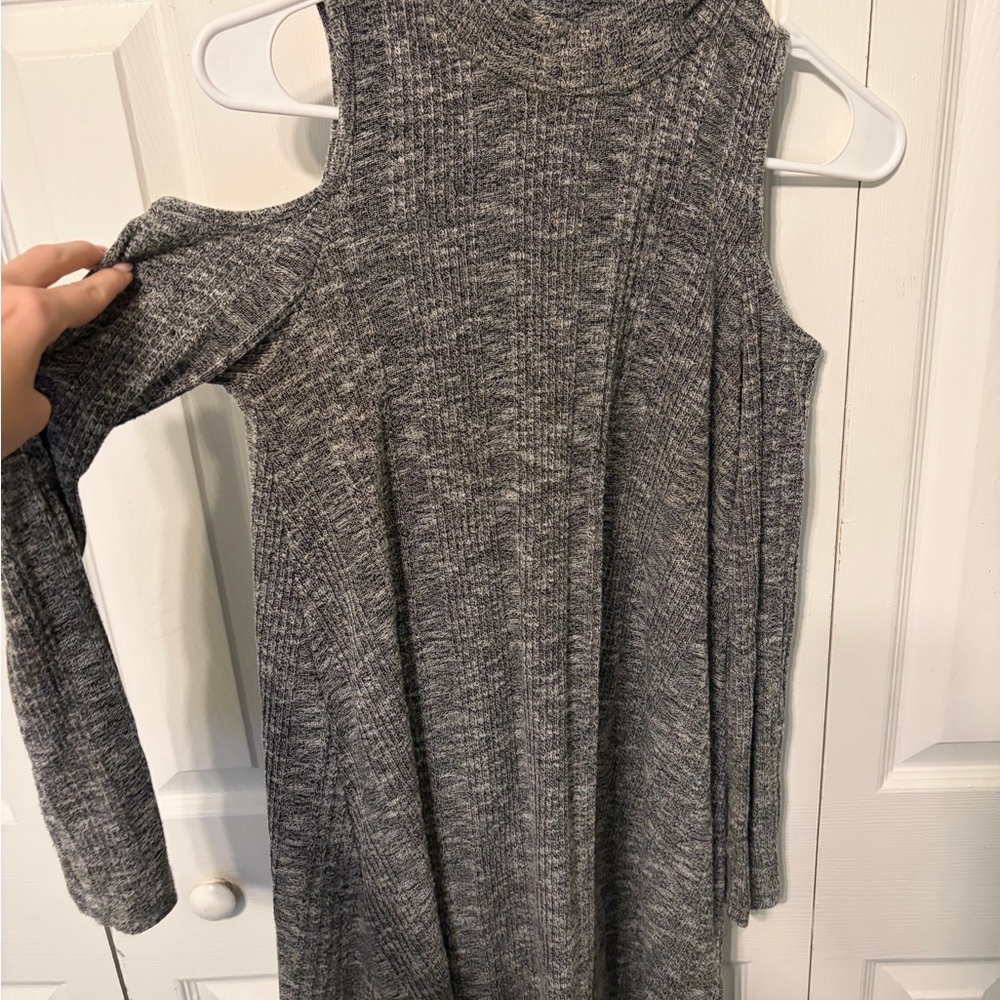 Derek Heart Charcoal Cold Shoulder Dress